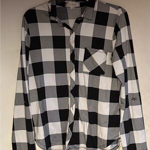Black and White Checkered Button-Up Shirt